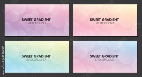 Sweet pastel gradient color background vector set.