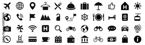 Travel icons set. Tourism icon collection. Vector