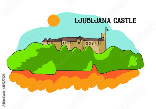 Vector illustration - Ljubljana castle (Ljubljanski grad) photo