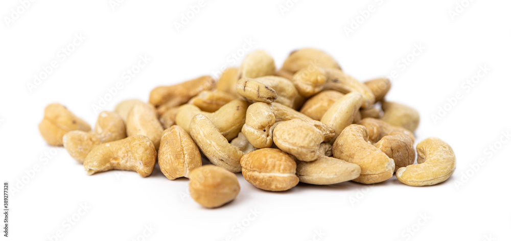 Cashew Nuts isolated on white background (selective focus) Cashew Nuts isolated on white background (selective focus)