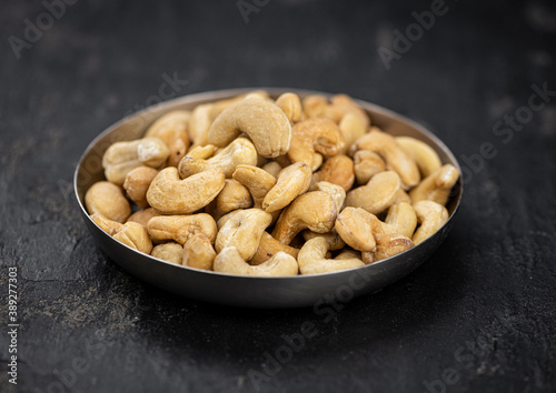 Cashew Nuts (close up shot; selective focus)