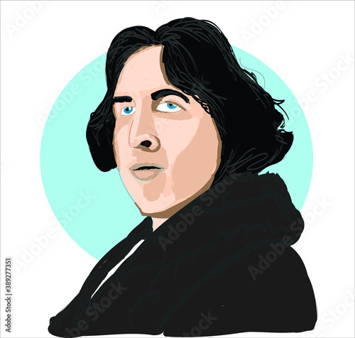 Oscar Wilde. Vector illustration hand drawn