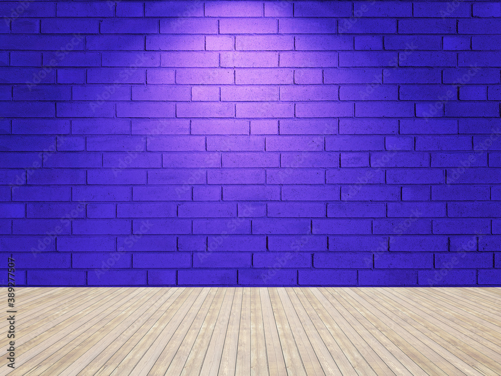 Spotlight background. Empty brick wall interior