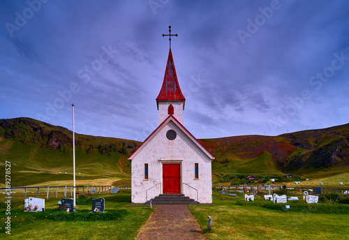 Reyniskirkja church, typical of Iceland