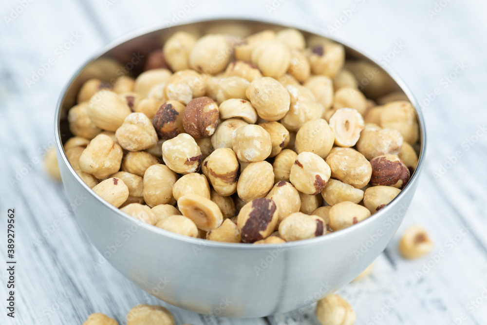 Peeled Hazelnuts (close up shot; selective focus) Peeled Hazelnuts (close up shot; selective focus)