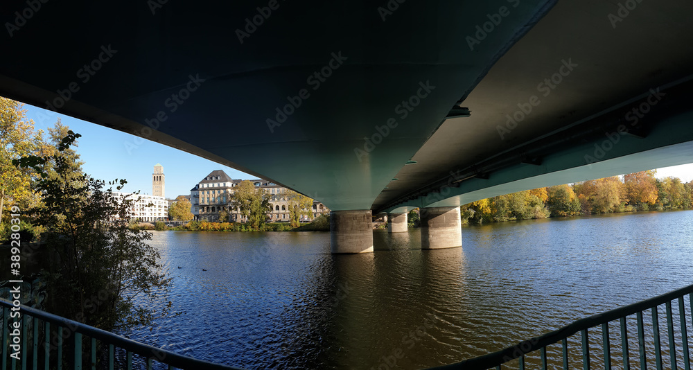 Unter der Schlossbrücke in Mülheim an der Ruhr - Panorama