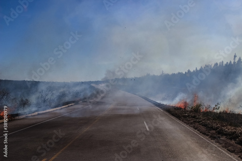 Road on Fire - Burns on a Brazilian highway