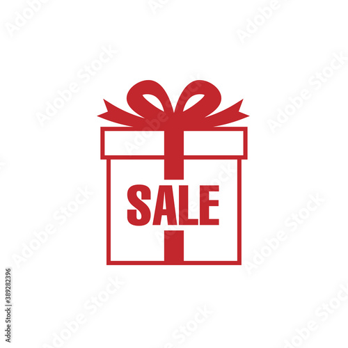 gift box with sale text icon