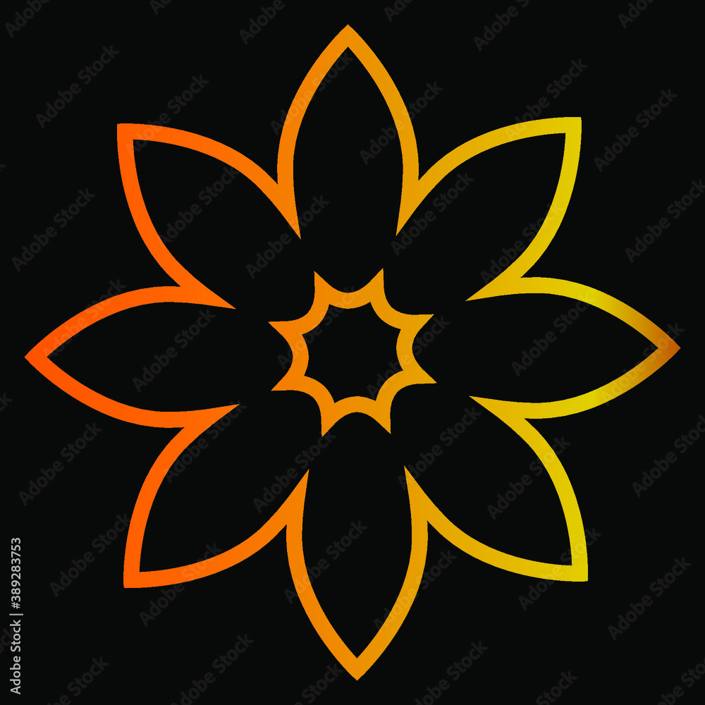Black background with golden yellow floral motif. Vector Black background with golden yellow floral motif. Vector