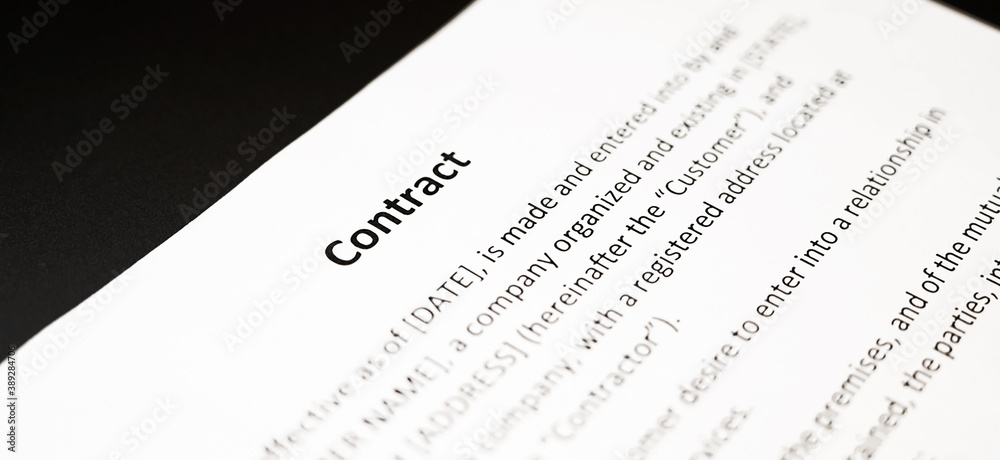 Obraz premium Close up of contract. Business concept.Signing the contract.