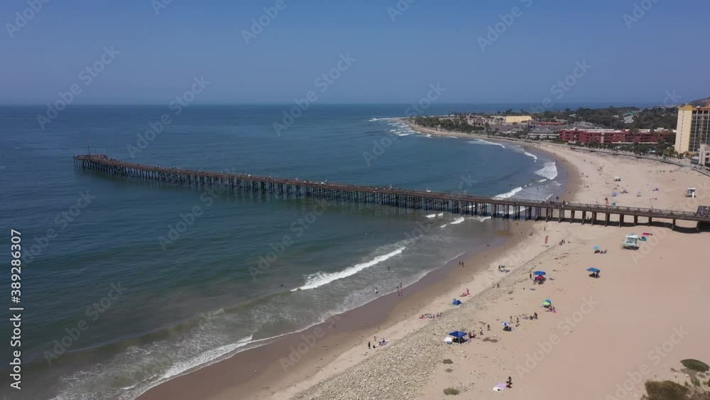 Ventura Beach and Pier California Drone View Ventura Beach and Pier California Drone View