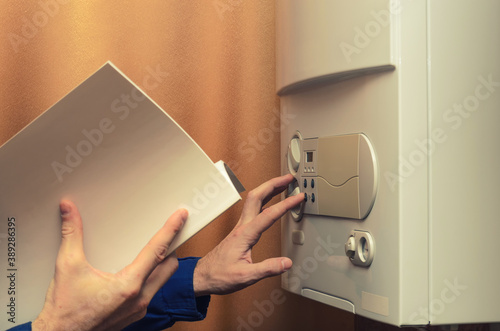 wizard configures the wall gas boiler