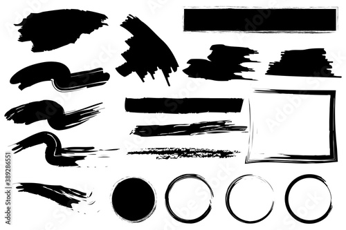 Vector paint drawing in stroke style. Ink figures. Black grunge lines. Black paint strokes. Stock image.