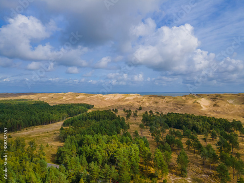 Aerial view of dead grey dunes in Curonian spit  Lithuania