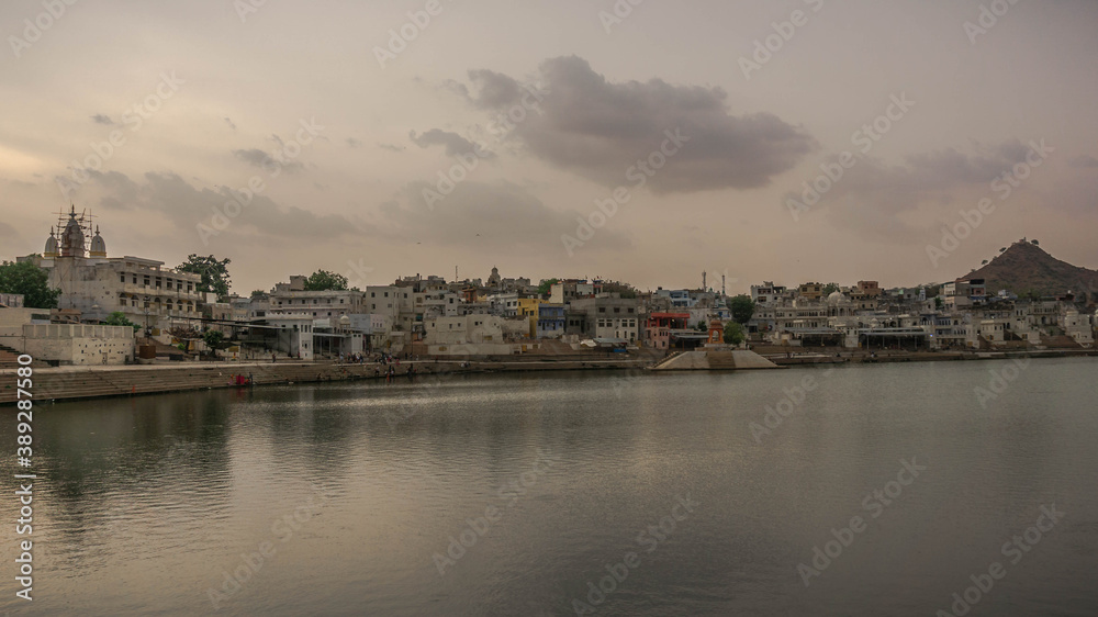 The ancient city of Pushkar on the edge of the Thar desert in Rajasthan