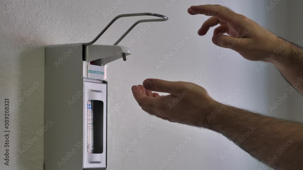 Man Sterilises His Hands With An Alcohol Based Disinfectant Gel, CoronaVirus