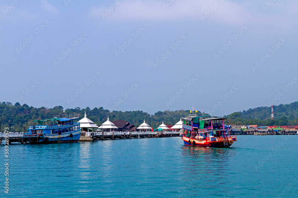 Bangbao bay and boat of traveler