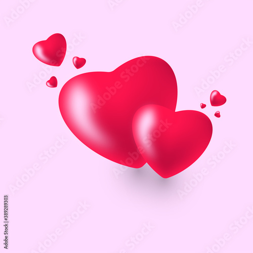 isolated heart for valentine's day declaration of love with hearts