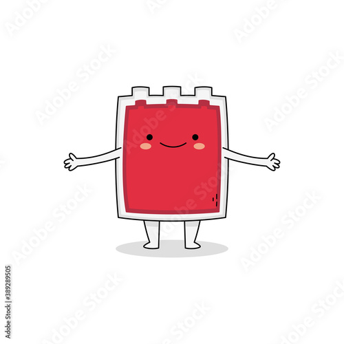 Cute blood bag cartoon character