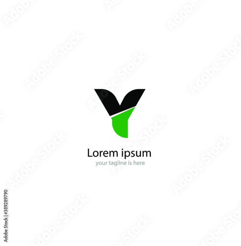the simple modern logo of letter y with white background