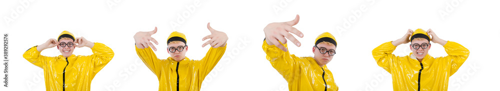 Man in yellow suit isolated on white Man in yellow suit isolated on white