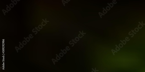 Dark green, yellow vector blurred pattern.