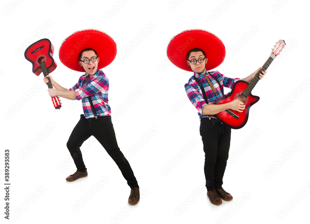 Funny mexican with sombrero in concept