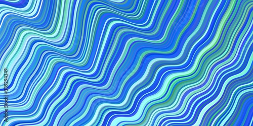 Light Blue, Green vector pattern with bent lines.