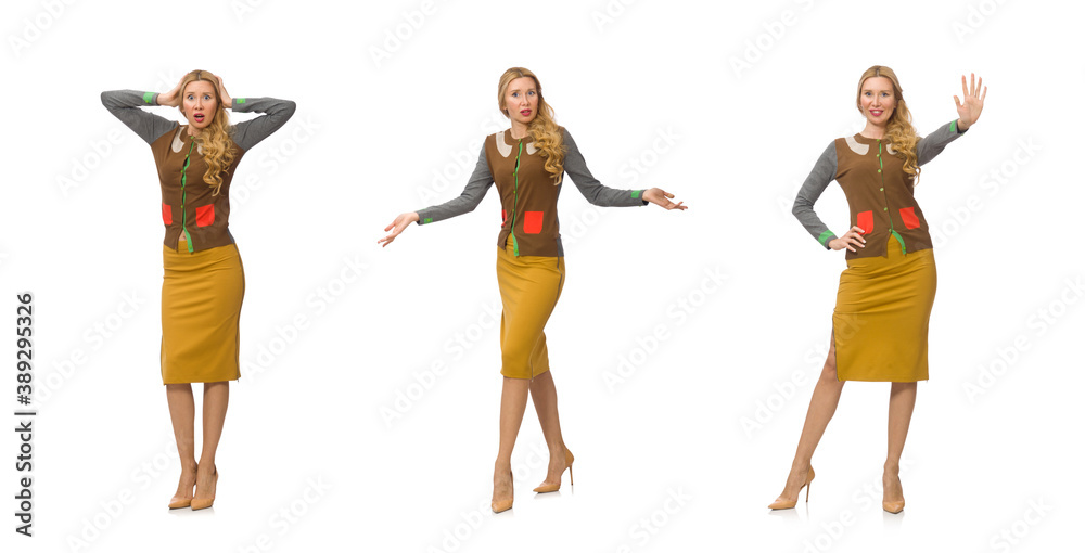 Fototapeta premium Beautiful woman isolated on white
