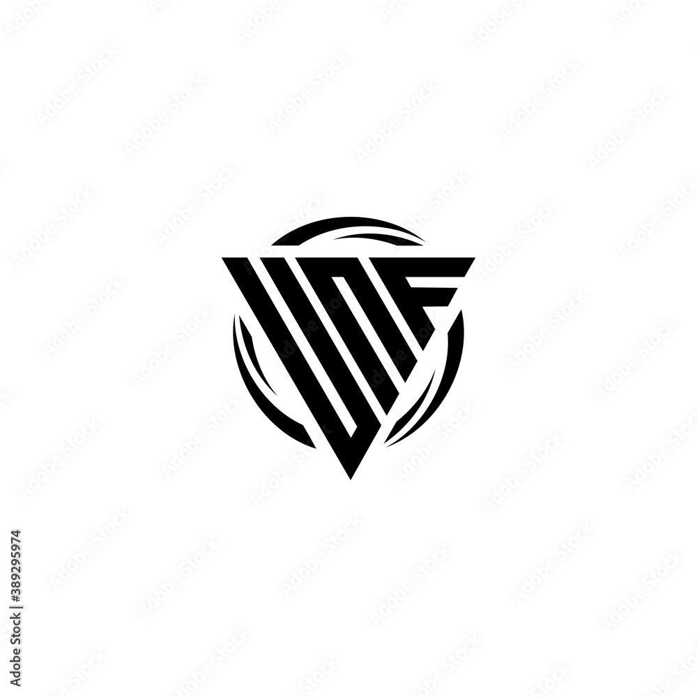 Initial letter UNF triangle monogram clean modern simple logo