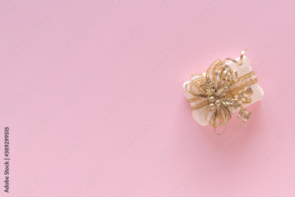 Homemade christmas decoration on pastel pink background. Christmas or New Year 2021 minimal concept. View from above, flat lay Homemade christmas decoration on pastel pink background. Christmas or New Year 2021 minimal concept. View from above, flat lay