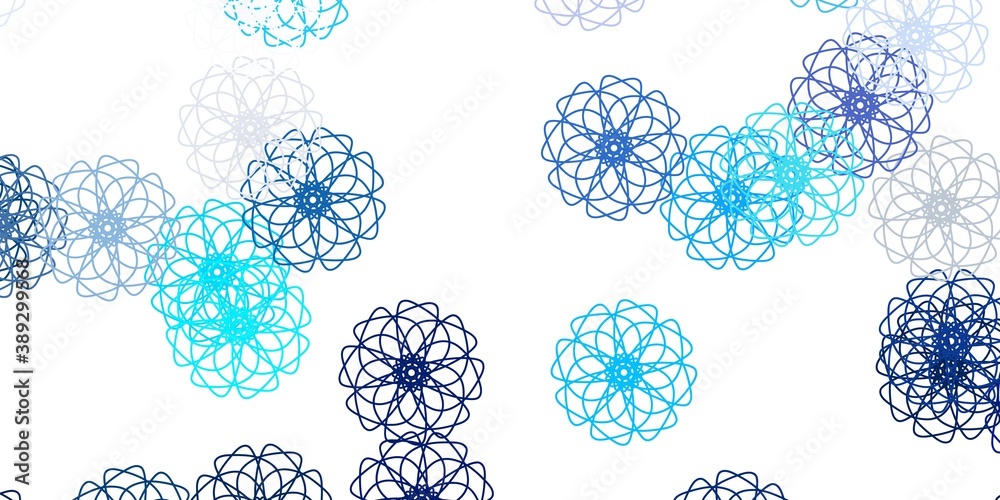 Light blue, green vector doodle texture with flowers. Light blue, green vector doodle texture with flowers.