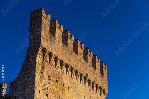 Part of medieval walls of the ancient city of Fano (Italy).