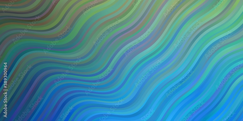 Dark BLUE vector background with curves.