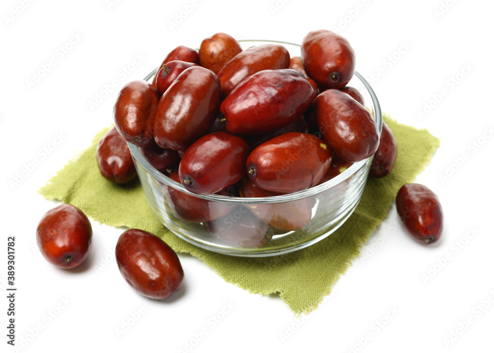Obraz premium jujube or chinese date on white background