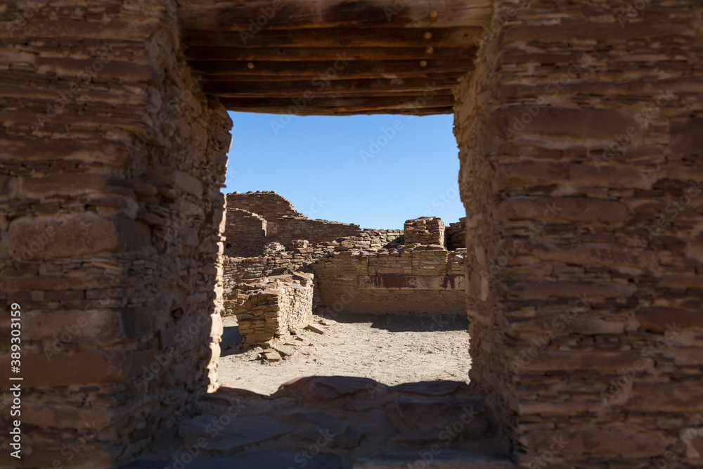 Ancient Anasazi Rock Wall Ruins
