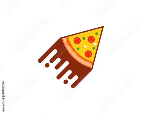 Fast pizza pieces like flying rocket