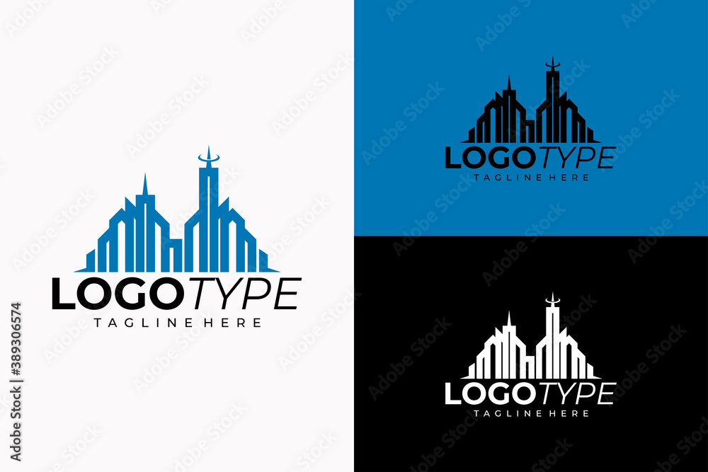 town logo icon vector isolated