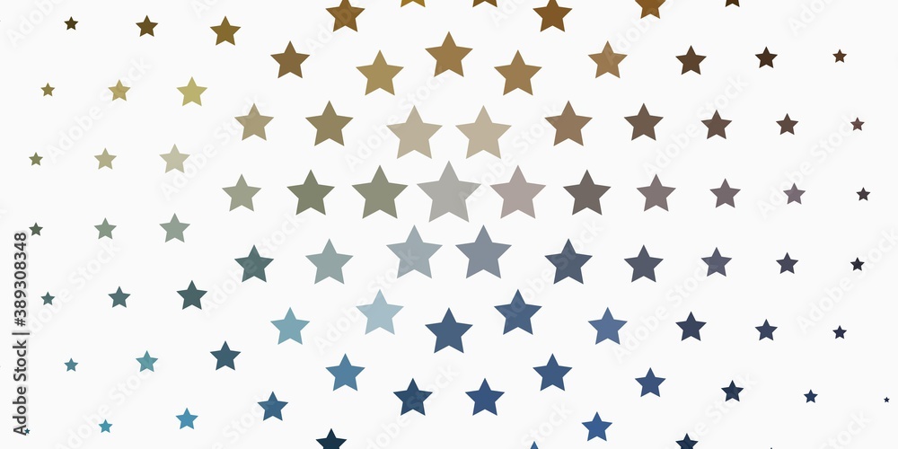 Light Blue, Red vector background with colorful stars.