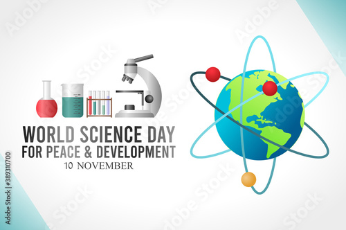 vector graphic of world science day good for world science day celebration. flat design. flyer design.flat illustration.
