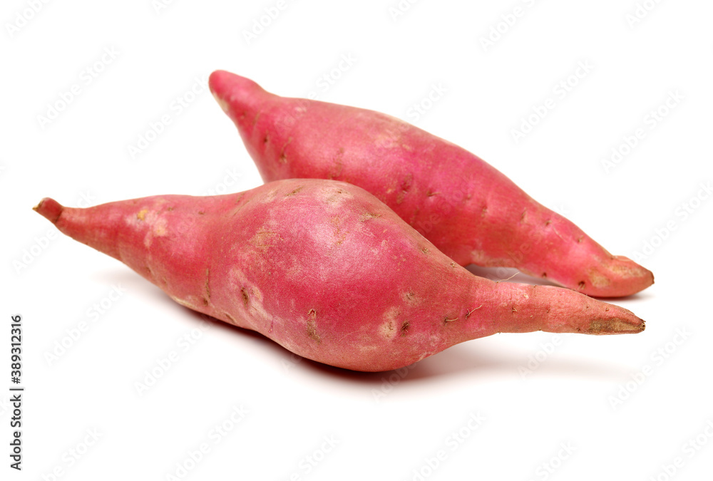 sweet potatoes on the white background sweet potatoes on the white background