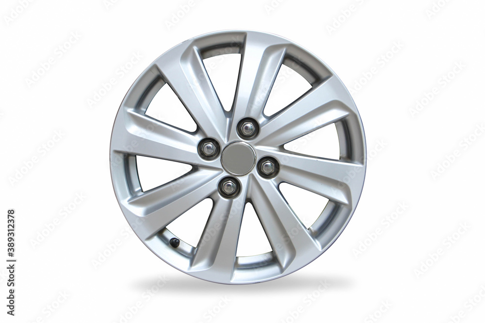 Car alloy wheel isolated on white background. Clipping path.