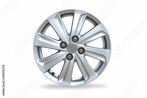Car alloy wheel isolated on white background. Clipping path.
