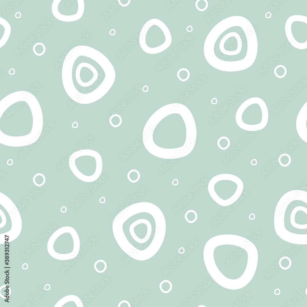 Vector seamless pattern with doodle circles. Modern abstract backdrop in flat style for textile, wallpaper, clothes, wrapping paper