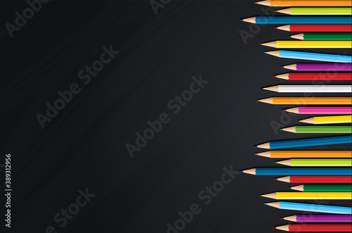 Back to school vector design concept made from pencils. modern design template with school accessories EPS10.