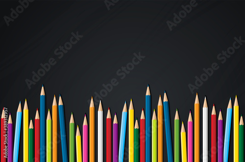 Back to school vector design concept made from pencils. modern design template with school accessories EPS10.