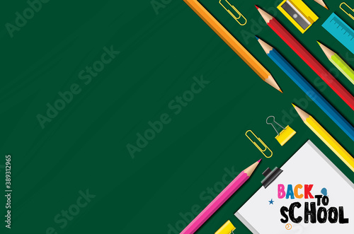 Back to school vector design concept made from pencils. modern design template with school accessories EPS10.