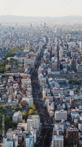 Aerial view of Osaka, JAPAN / vertical