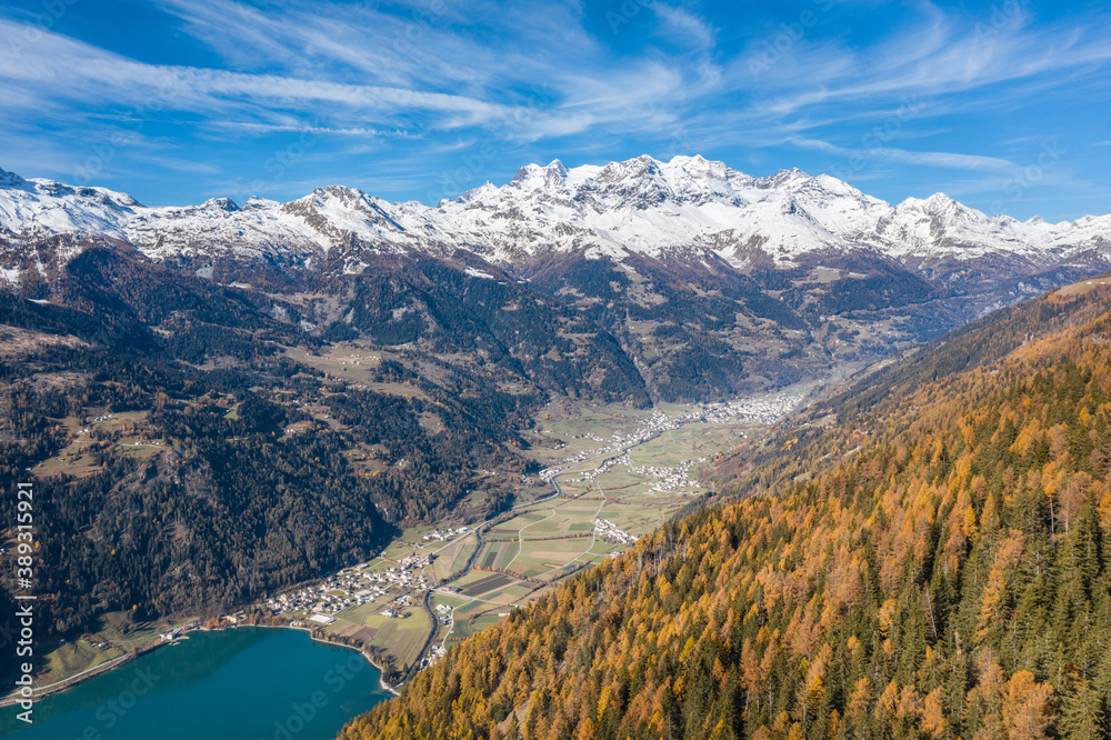 Valposchiavo. Swiss Alps. Panoramic view