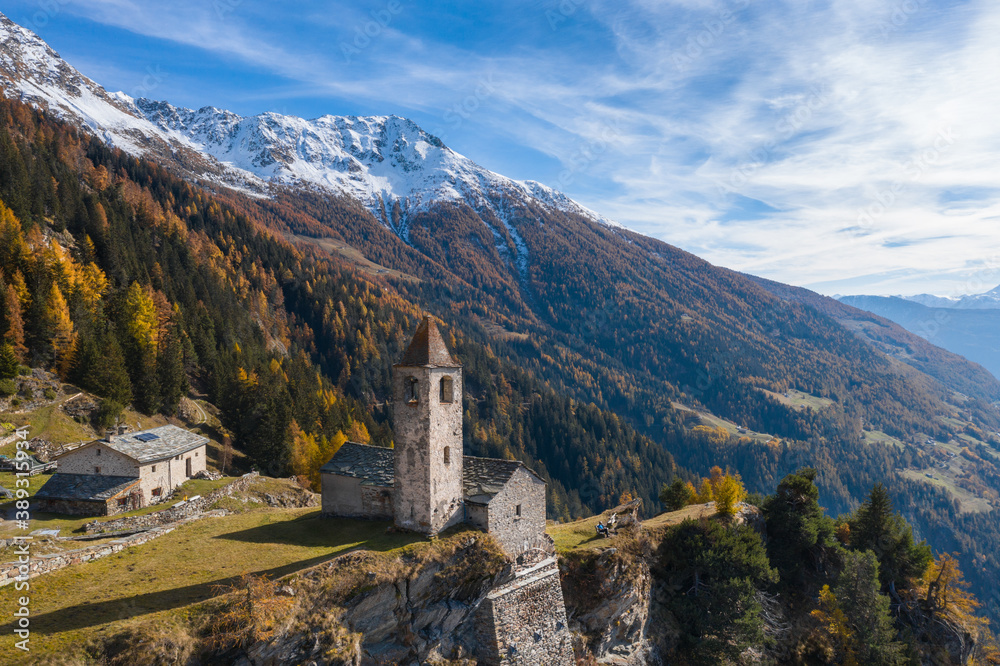 Church of San Romerio in Valposchiavo. Switzerland Church of San Romerio in Valposchiavo. Switzerland